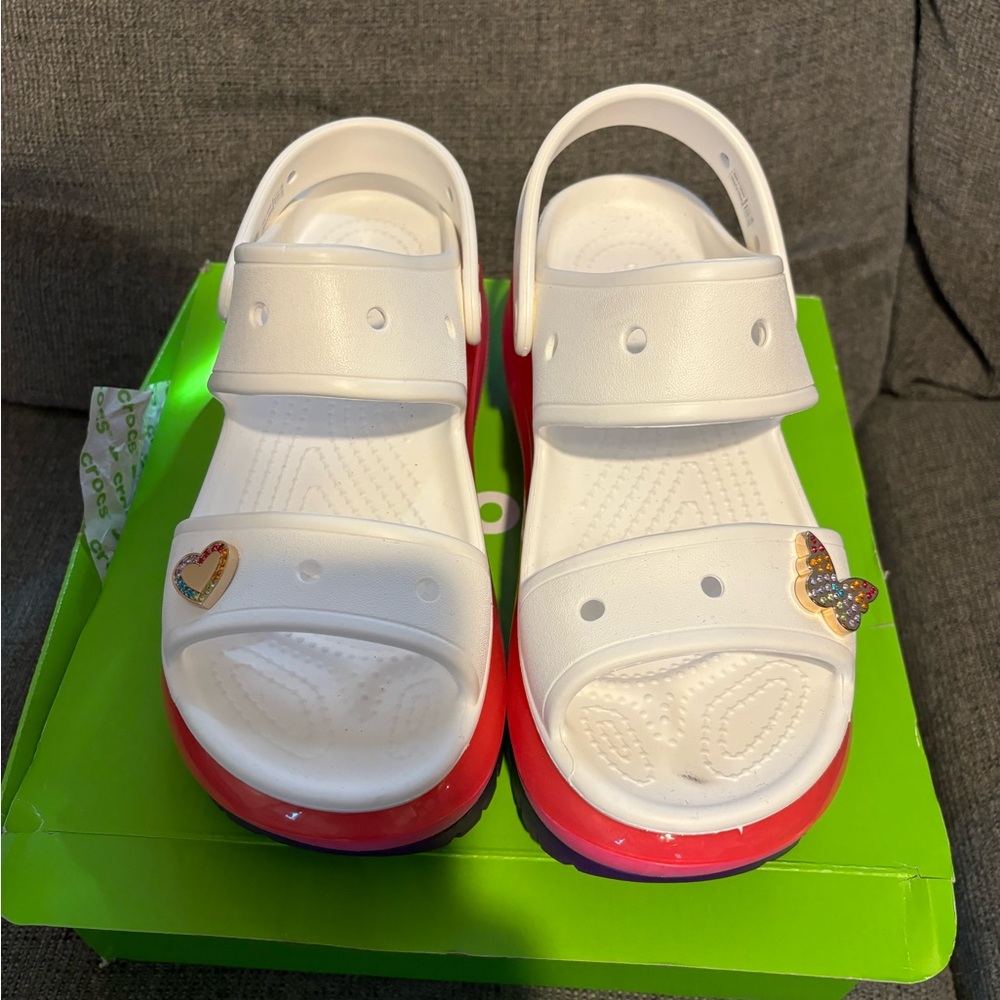 Woman’s Croc platform sandals worn 1x (size 8)